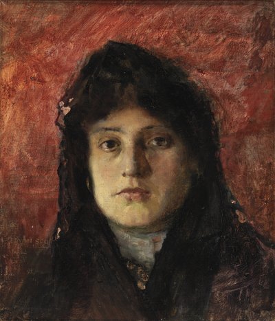 Naisen pää, n. 1910. tekijältä Frank Edwin Scott