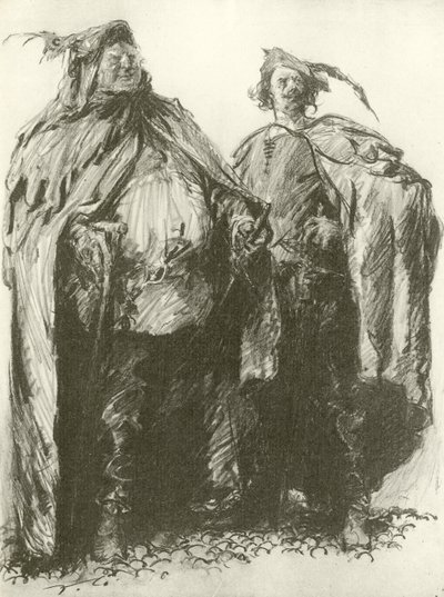 Sir John Falstaff ja pistooli (syväpaino) tekijältä Frank Gillett