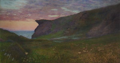 Auringonlasku Cornwallin rannikolla tekijältä Frank Goodwin