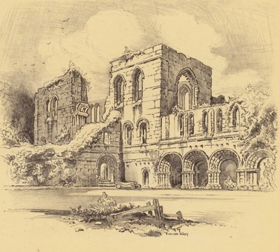 Furness Abbey (litografia) tekijältä Frank Greenwood