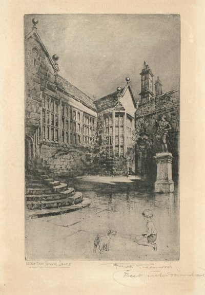 Hoghton Tower, Lancashire (litografia) tekijältä Frank Greenwood