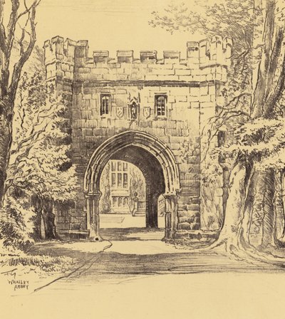 Whalley Abbey, Koillisväylä (litografia) tekijältä Frank Greenwood