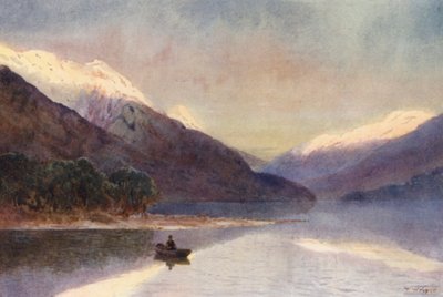 Uusi-Seelanti: North Fiord, Te-Anau-järvi (värilitro). tekijältä Frank H Wright