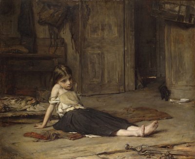 Tyttö takan rannalla, 1867 tekijältä Frank Holl