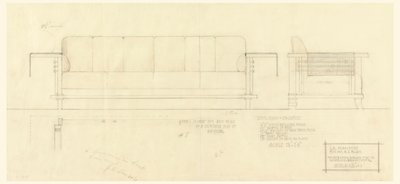 Olohuone Davenport, Henry J. Allen Residence, Wichita, Kansas tekijältä Frank Lloyd Wright