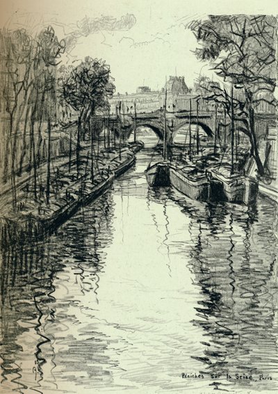 Proomut Seinen varrella, 1915 tekijältä Frank Milton Armington