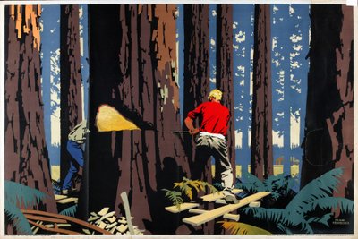 Nimetön (väri litho) tekijältä Frank Newbould