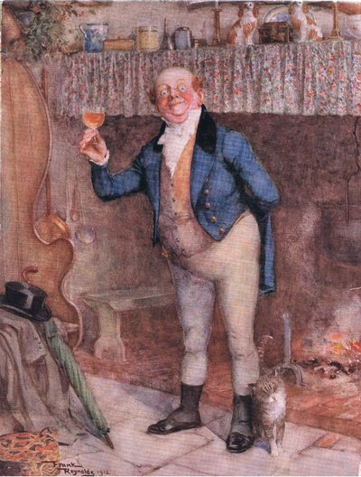 Mr Pickwick (Pickwickin kirjat) (värilitografia) tekijältä Frank Reynolds
