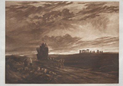 Stonehenge aamunkoitteessa, 1897. tekijältä Frank Short