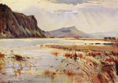 Crag Lough (väri litho) tekijältä Frank Southgate