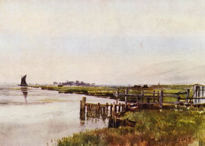 Norfolk Broads: Breydon Rond (väri litho) tekijältä Frank Southgate
