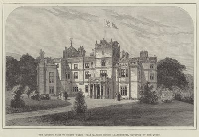Kuningattaren vierailu Pohjois-Walesiin, Pale Mansion House, Llandderfel, kuningattaren miehittämä tekijältä Frank Watkins