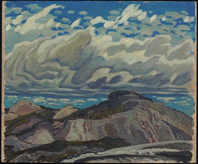 lokakuu, Cranberry Hills, 1943 (öljy vanerilevylle) tekijältä Franklin Carmichael