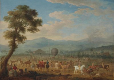 Näkymä Juralle kuumailmapallolla tekijältä François-Jules Bourgoin