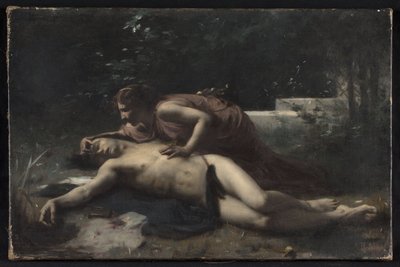 Pyramus ja Thisbe, n. 1875 (öljy kankaalle) tekijältä François Alfred Delobbe