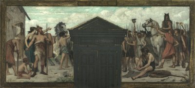 15. kaupunginosan kaupungintalon luonnos: La Patrie, vuosina 1883-1884 (öljy kankaalle). tekijältä François Alfred Delobbe