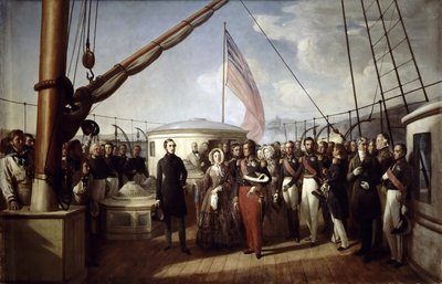 Kuningatar Victoria vastaanotti kuningas Ludvig Philippe I:n Royal Yachtilla 2. syyskuuta 1843 tekijältä François Auguste Biard
