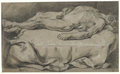 Anatominen tutkimus makuuasennossa olevasta miesalastosta tekijältä François Boucher (manner of)
