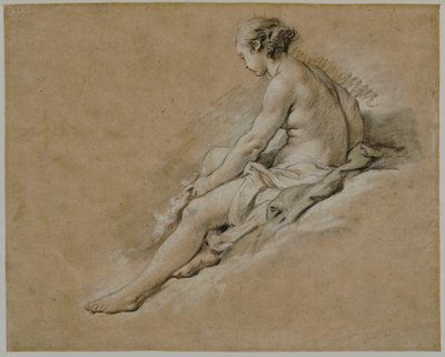 Istuva alaston tyttö tekijältä François Boucher