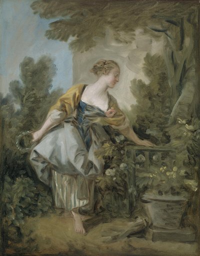 Nuori tyttö puistossa tekijältä François Boucher