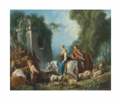 Boucher - Pastoraali suihkulähteellä tekijältä François Boucher