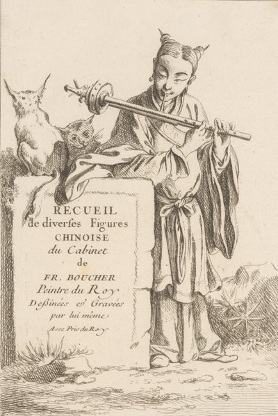 Kokoelma erilaisia kiinalaisia hahmoja, 1738-45. tekijältä François Boucher