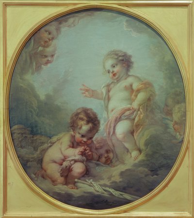 Das Jesuskind segnet Johannes den Täufer tekijältä François Boucher