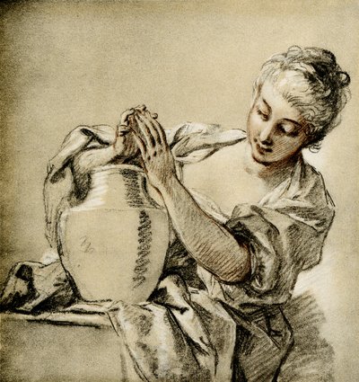 Tyttö kaivon luona tekijältä François Boucher