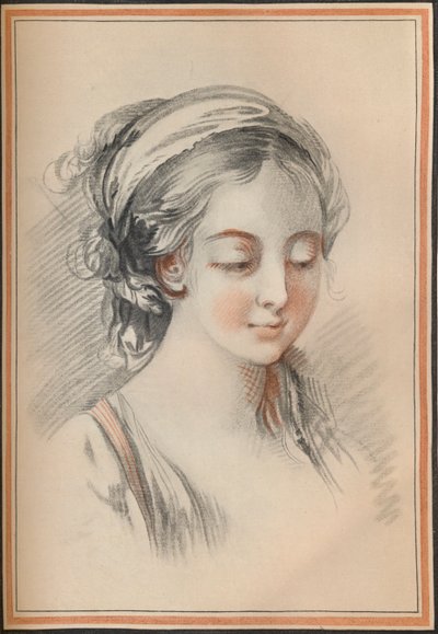 Tytön pää, c1746 tekijältä François Boucher