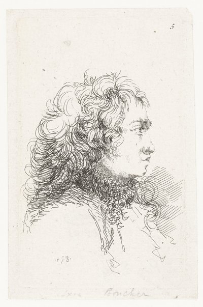 Nuoren miehen pää Sarja pienistä genren kappaleista ja otsikoista tekijältä François Boucher