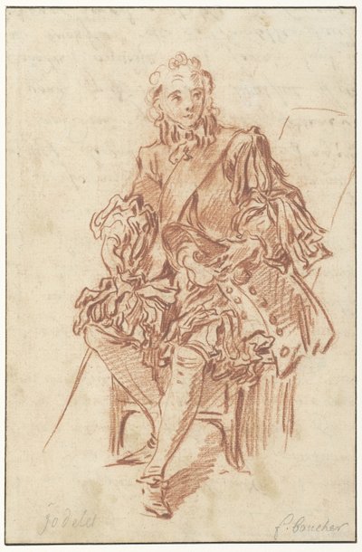 Jodelet assegut en una cadira Disseny per a la il·lustració de Les Précieuses Ridicules