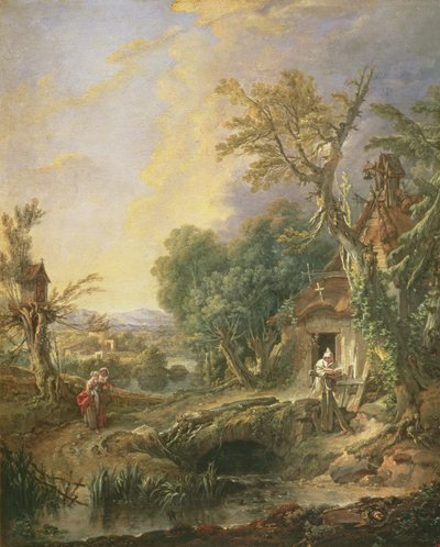 Maisema erakon kanssa, 1742 tekijältä François Boucher