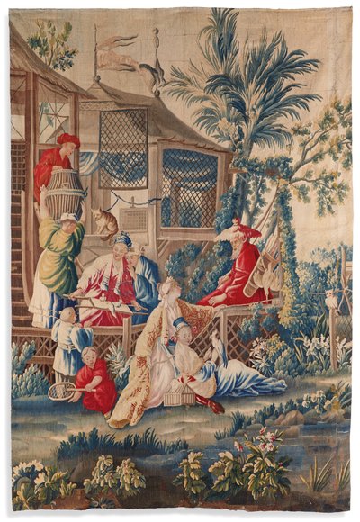 Ludvig XVI:n kuvakudos "aux Chinoiserie", Aubusson, 1700-luvun neljännes tekijältä François Boucher