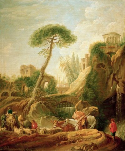 Phantasielandschaft bei Tivoli tekijältä François Boucher