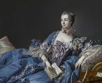 Markiisi de Pompadourin muotokuva 1721-1764, noin 1758 tekijältä François Boucher