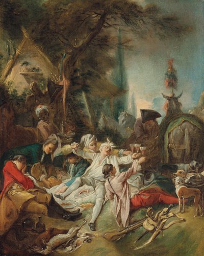Lepää metsästyksessä. tekijältä François Boucher
