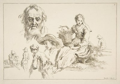 Luonnoslehti, n. 1735. tekijältä François Boucher