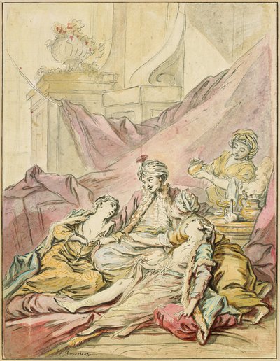 Pasha haaremissaan, noin 1735-1739. tekijältä François Boucher