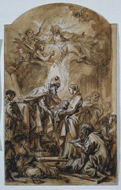 Esitys temppelissä tekijältä François Boucher