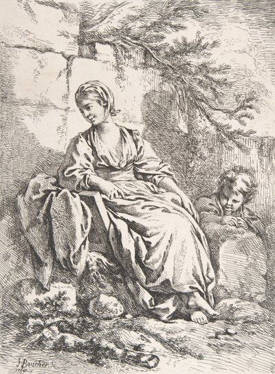 Nuori tyttö lepää, 1756. tekijältä François Boucher