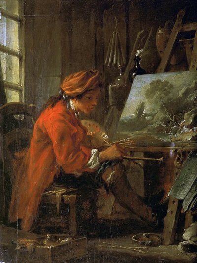 Taidemaalari studiossaan Omakuva, n. 1730. tekijältä François Boucher
