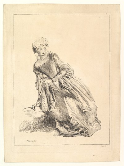 Nainen nojaa vasemmalle, 1722-28. tekijältä François Boucher