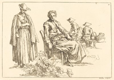 Figuurit maisemassa tekijältä François Boucher after Abraham Bloemaert