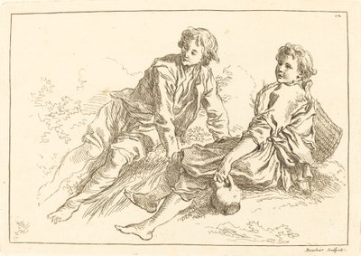 Makaavat paimenpojat tekijältä François Boucher after Abraham Bloemaert