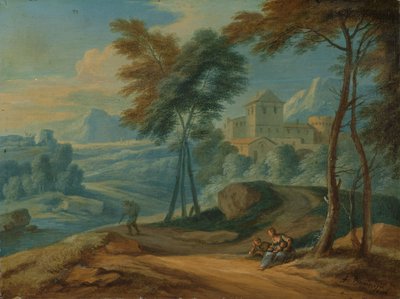 Metsäinen italialainen maisema hahmoilla tekijältä François Boudewyns