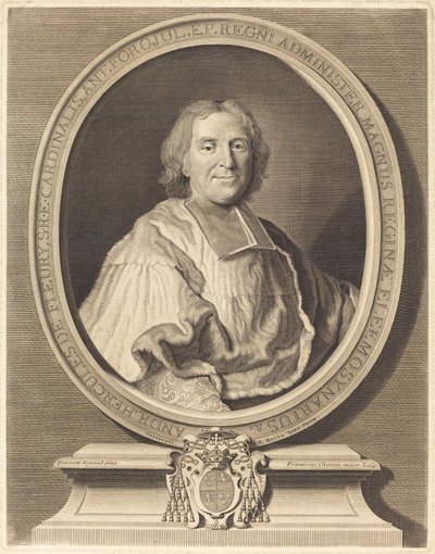 Kardinaali Fleury tekijältä François Chereau I after Hyacinthe Rigaud