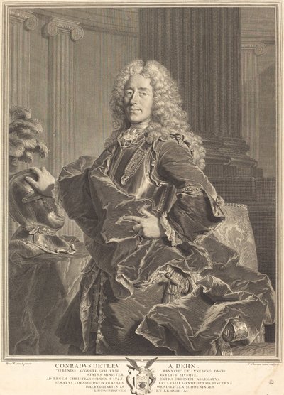 Conrad Detleu von Dehn tekijältä François Chereau I after Hyacinthe Rigaud
