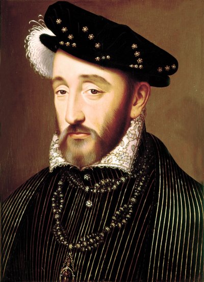 Henri II öljy paneelille tekijältä François Clouet
