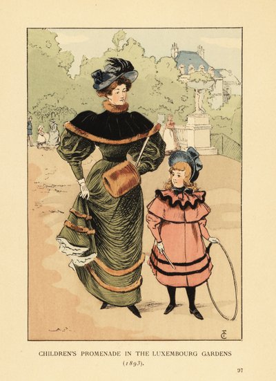 Lasten kävelykatu Luxemburgin puistossa vuonna 1893 tekijältä François Courboin