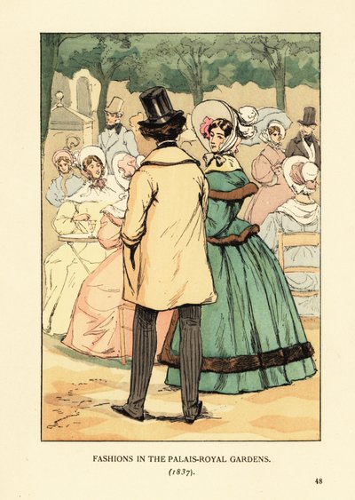 Muotia Palais-Royal Gardensissa tekijältä François Courboin